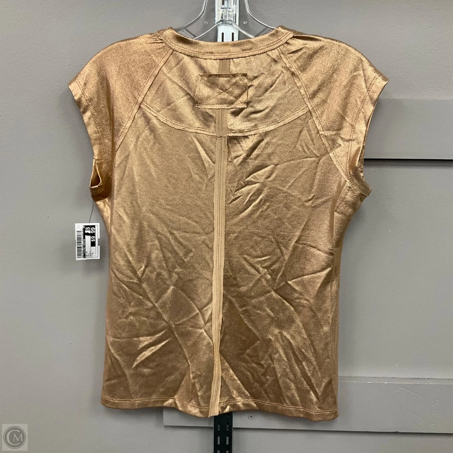 Top Short Sleeve By Veveret In Gold, Size: S