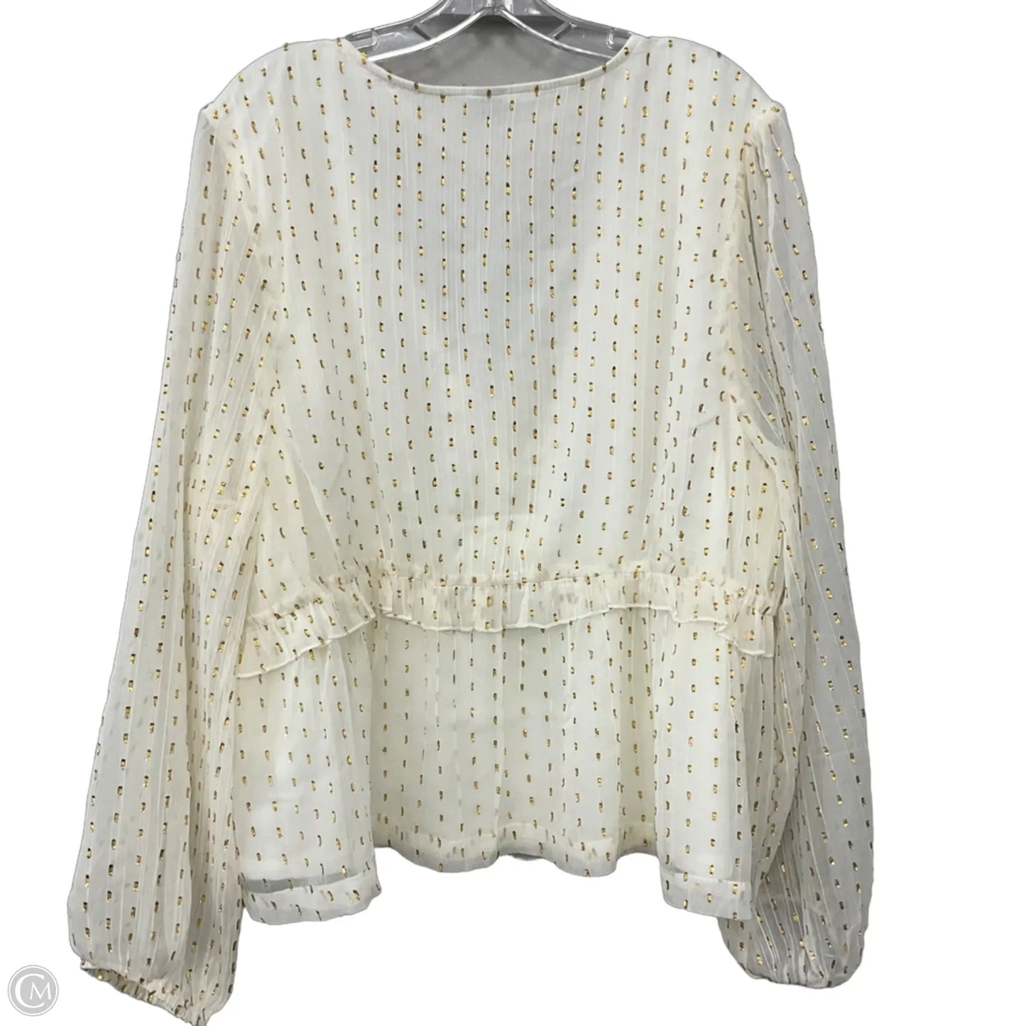 Top Long Sleeve By Old Navy In Cream, Size: Xxl