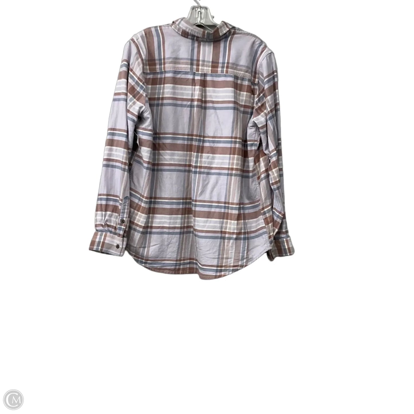 Top Long Sleeve By Carhartt In Plaid Pattern, Size: L