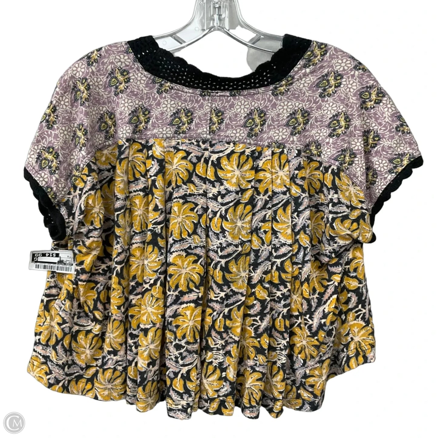 Top Short Sleeve By Free People In Floral Print, Size: S