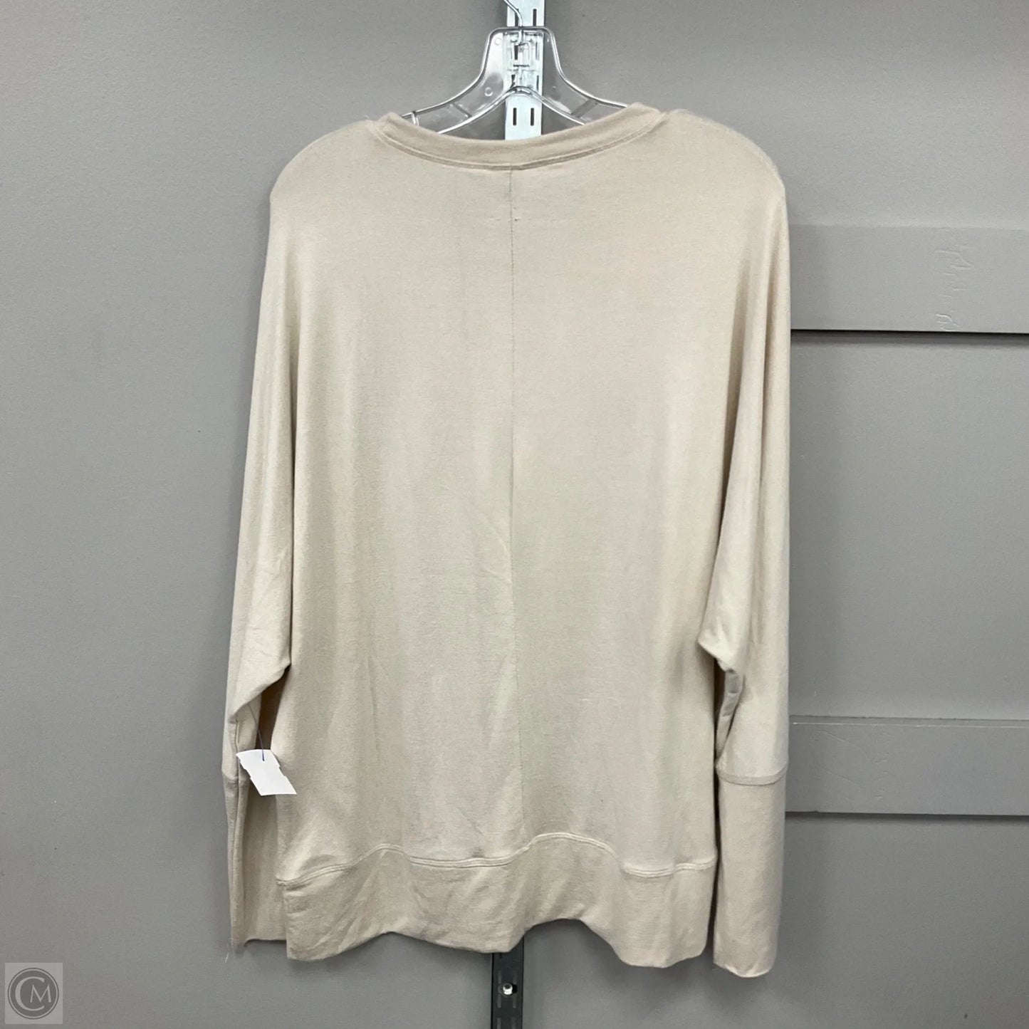 Top Long Sleeve Basic By Mono B In Cream, Size: 2x
