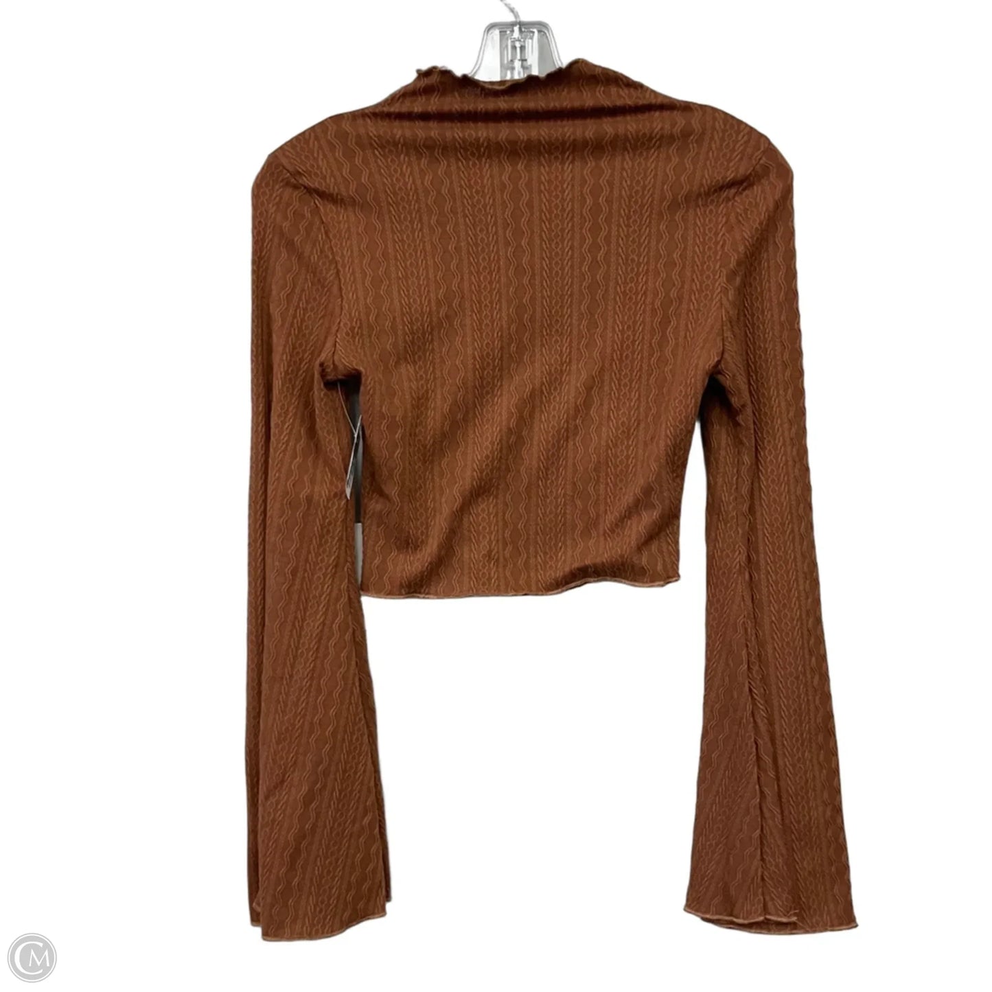 Top Long Sleeve Basic By Shein In Brown, Size: Xs