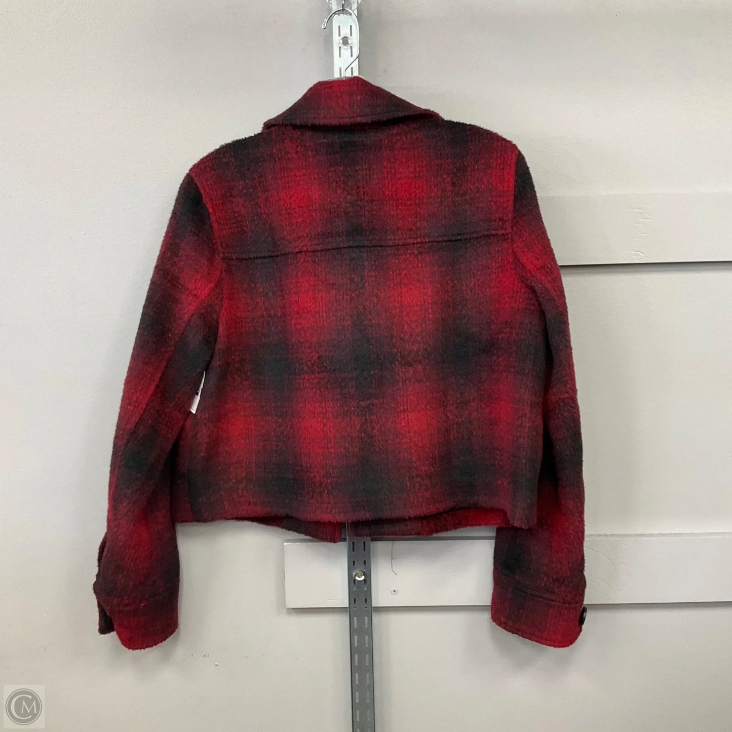 Jacket Shirt By Banana Republic In Plaid Pattern, Size: S