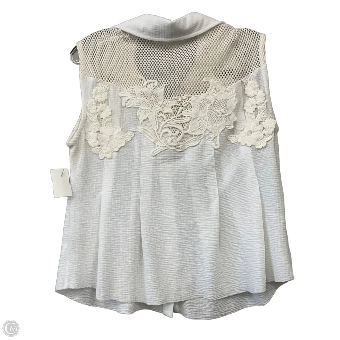 Top Sleeveless By Gimmicks In White, Size: S