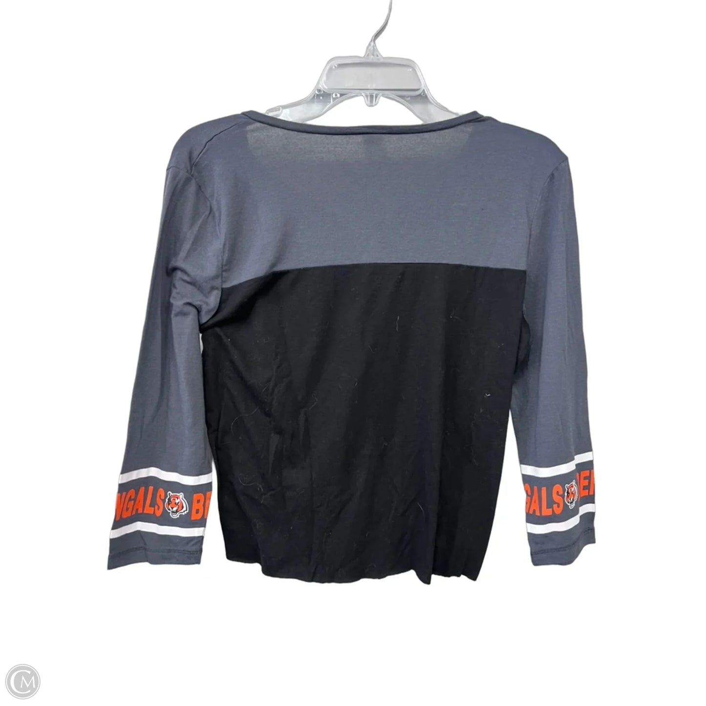Top 3/4 Sleeve By Nfl In Black & Grey, Size: M