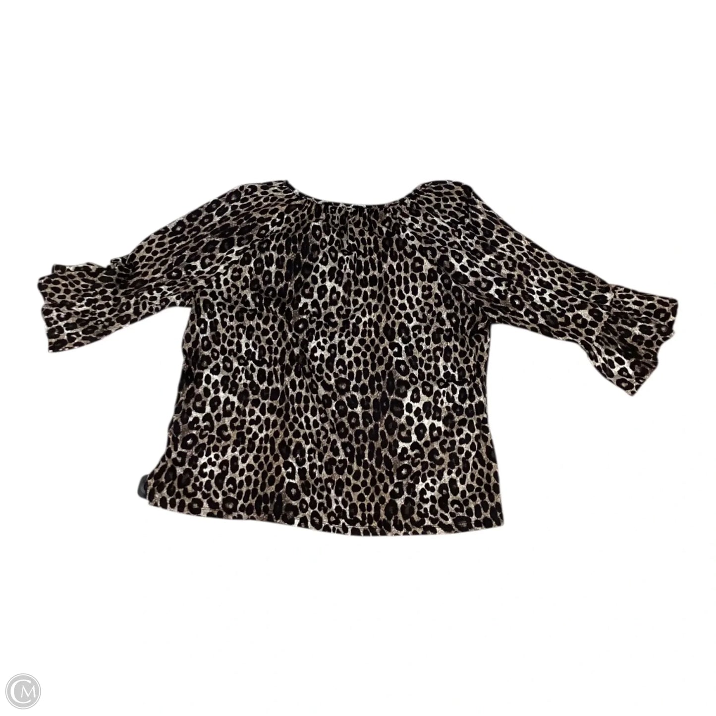 Top 3/4 Sleeve Designer By Michael Kors In Animal Print, Size: Xl