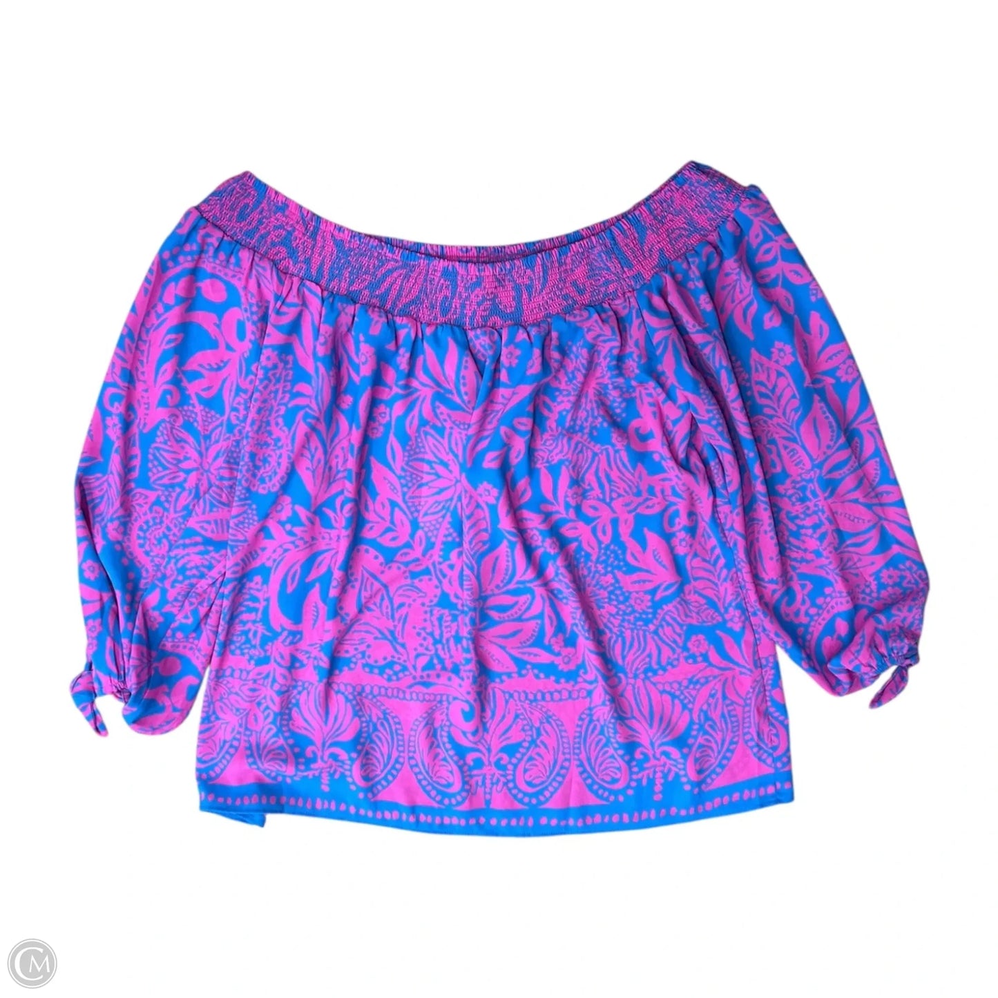 Blouse Designer By Lilly Pulitzer In Blue & Pink, Size: M