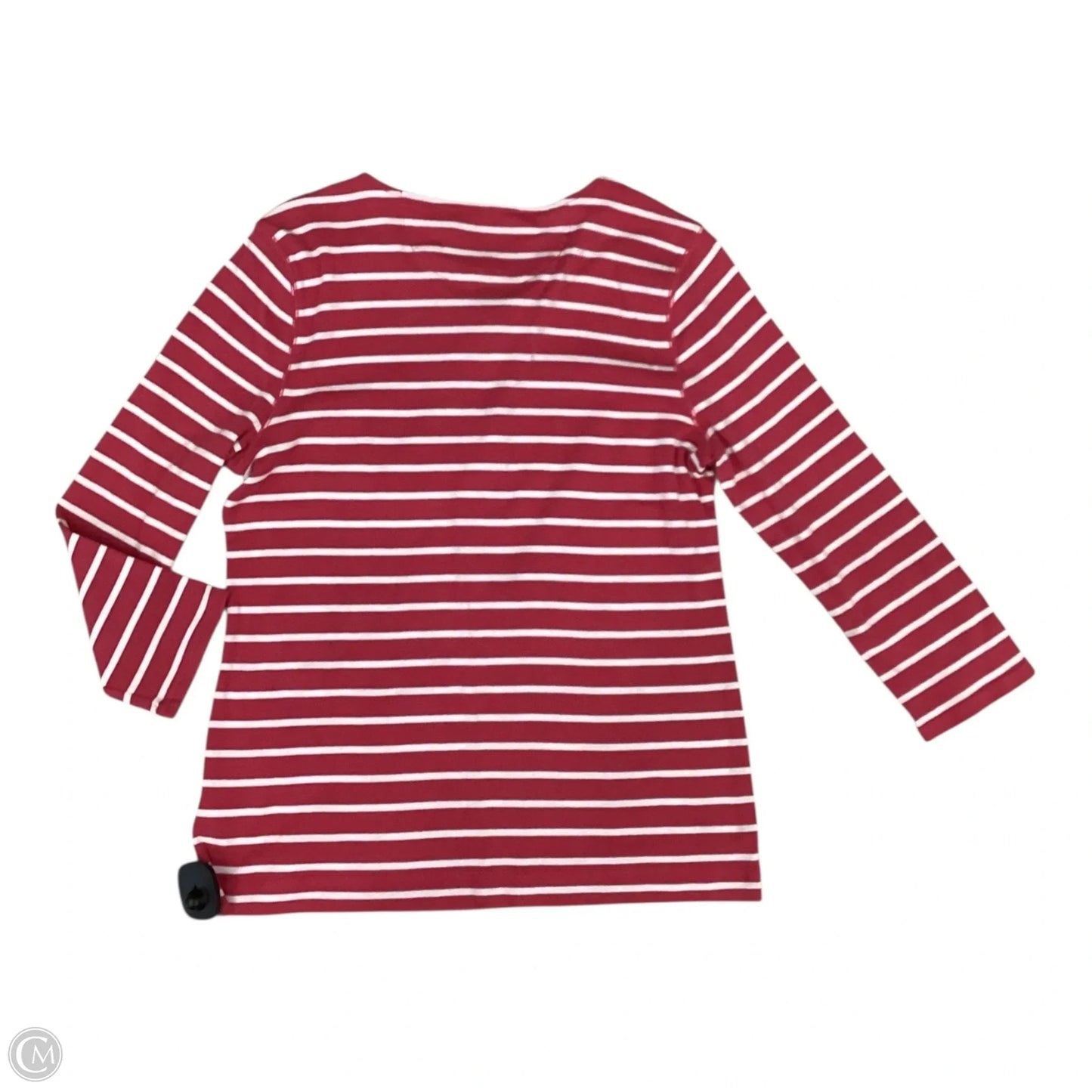 Top Long Sleeve By Lauren By Ralph Lauren In Pink & White, Size: Xl