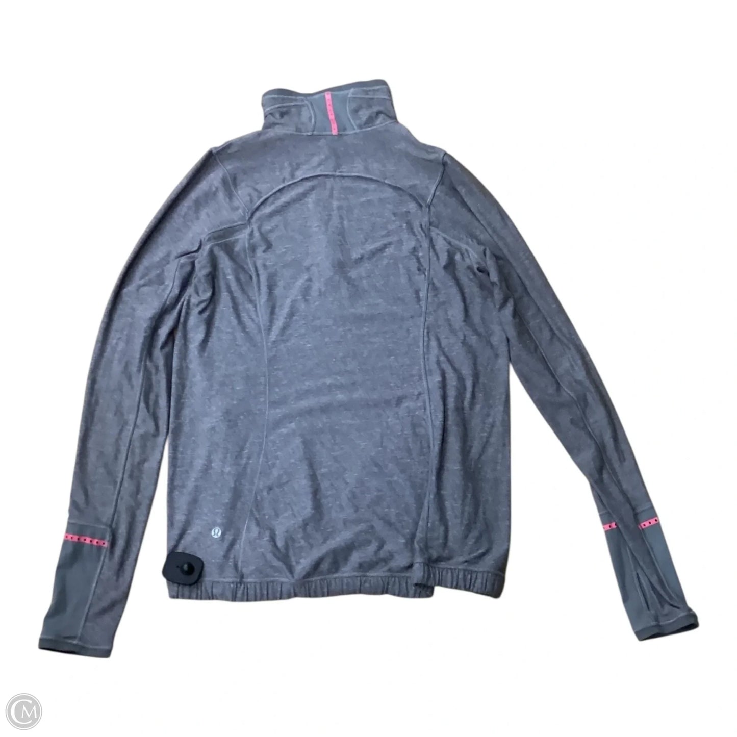 Athletic Top Long Sleeve Collar By Lululemon In Grey, Size: M
