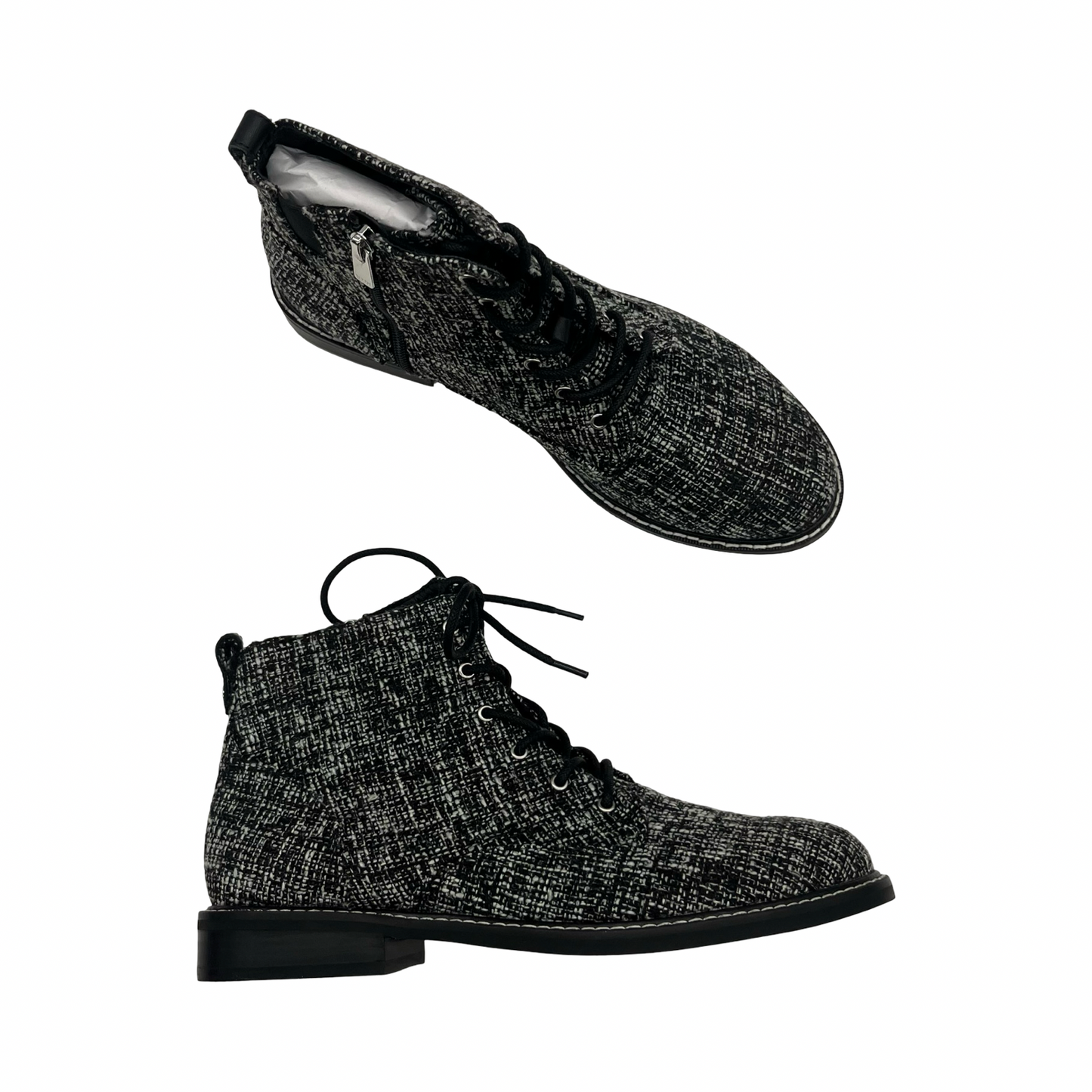 Boots Ankle Flats By Not Your Daughters Jeans In Blue & White, Size:11