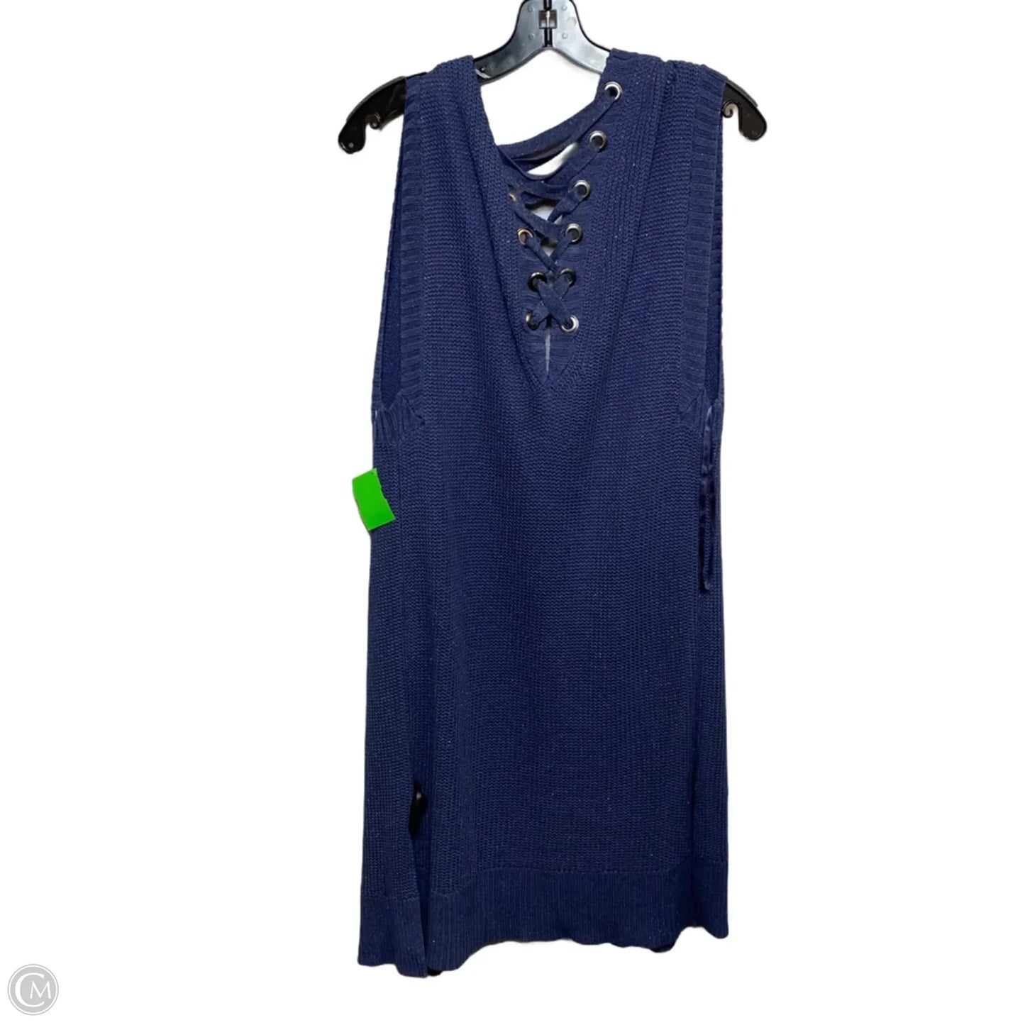 Vest Sweater By Chicos In Blue, Size: L