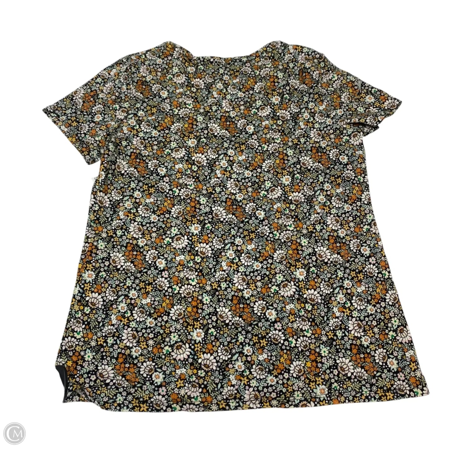 Top Short Sleeve Basic By Croft And Barrow In Floral Print, Size: S