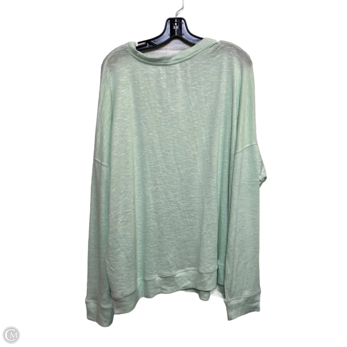 Top Long Sleeve By Cato In Green, Size: 4x