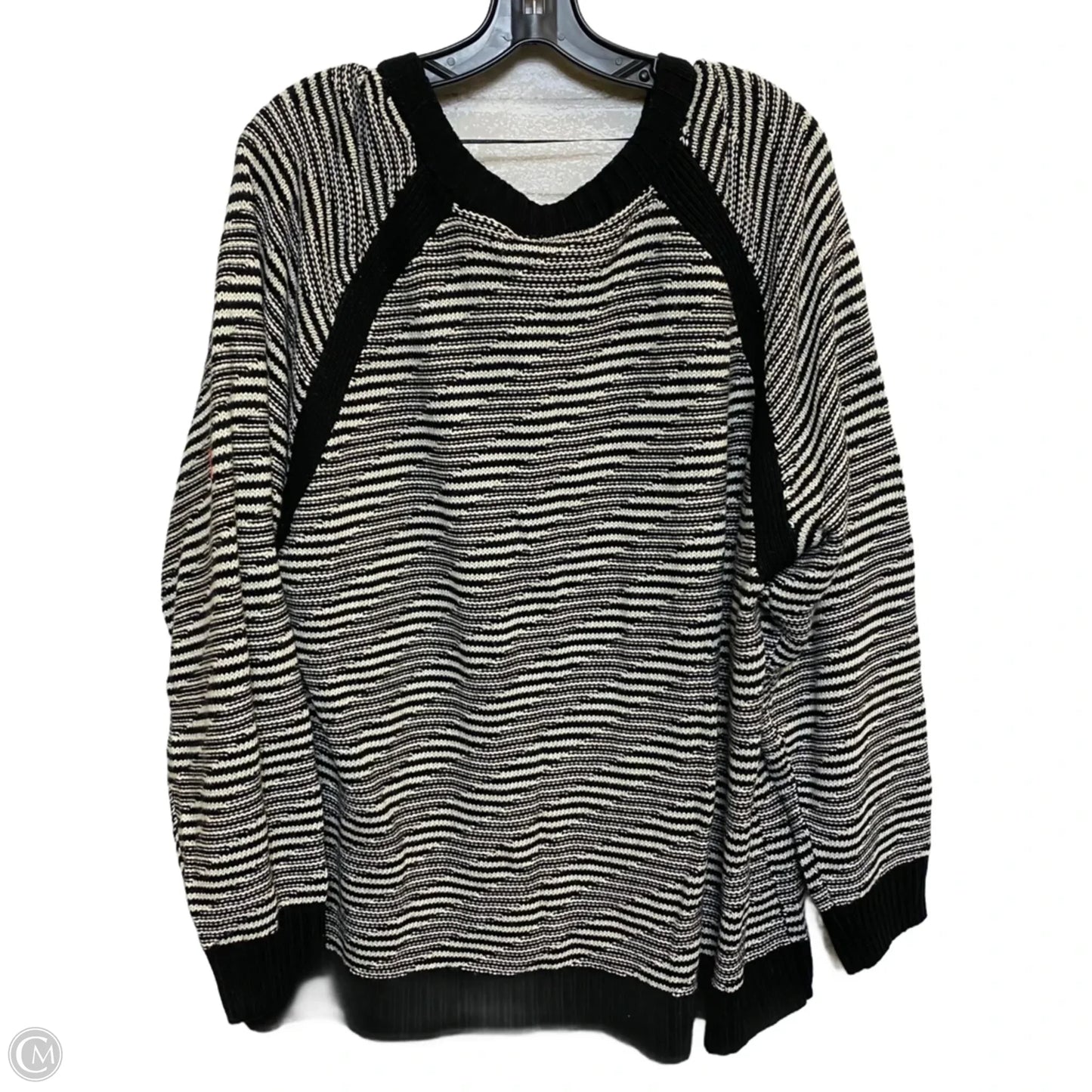 Sweater Cardigan By Lane Bryant In Black & Cream, Size: 4x