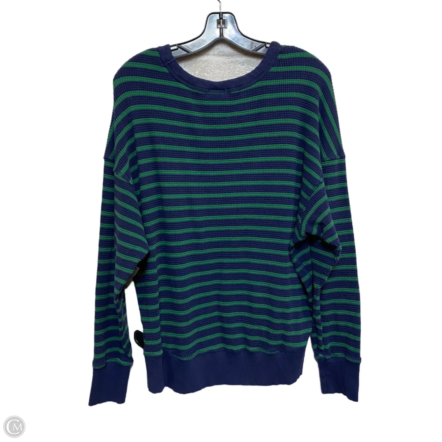Top Long Sleeve By Aerie In Blue & Green, Size: M