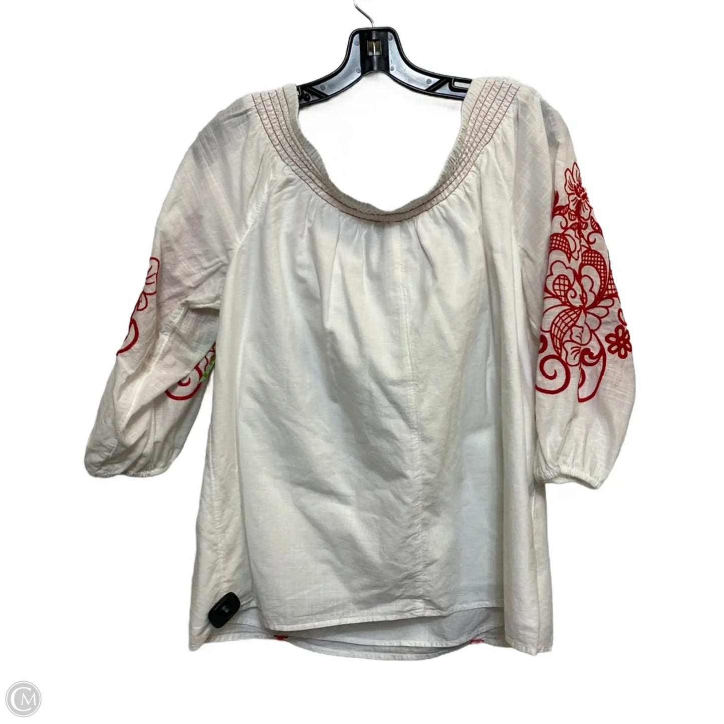 Top 3/4 Sleeve By Lane Bryant In White, Size: L