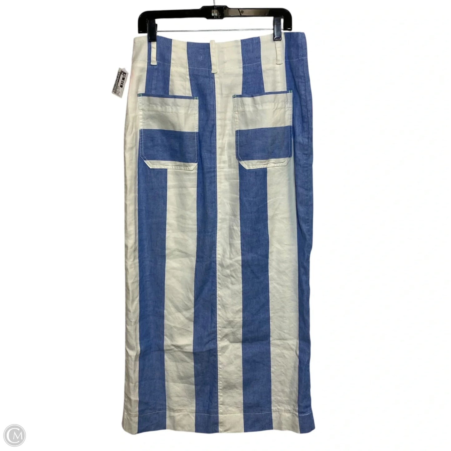 Skirt Midi By Anthropologie In Blue & White, Size: M