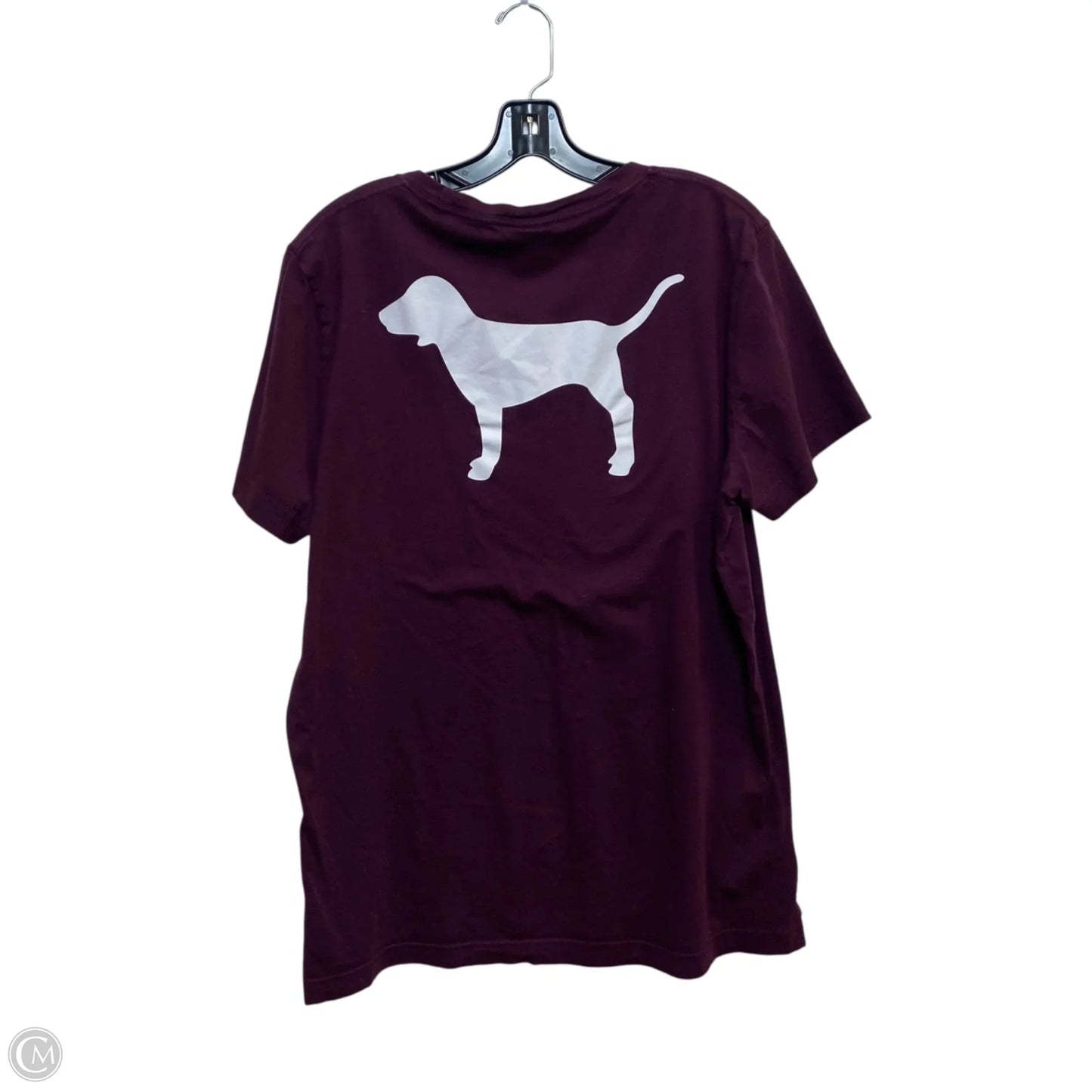 Top Short Sleeve Basic By Pink In Purple, Size: L