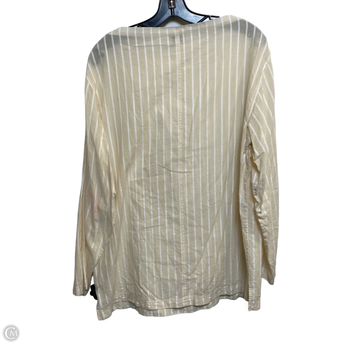 Top Long Sleeve By Theory In Cream, Size: L