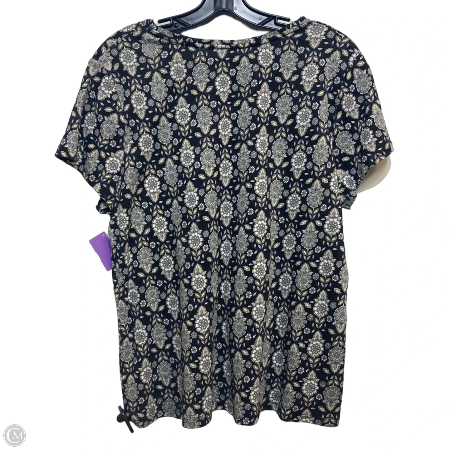 Top Short Sleeve Basic By Croft And Barrow In Black, Size: Xl