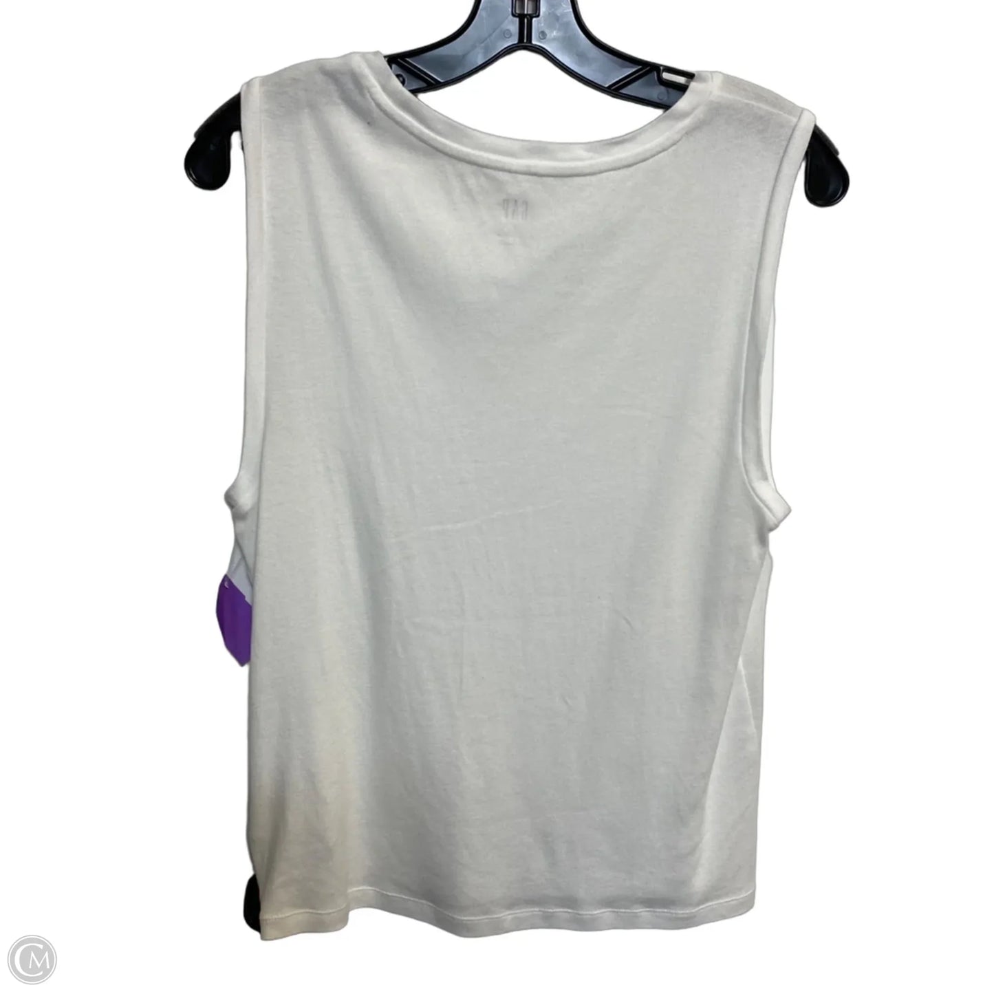 Top Sleeveless By Gap In White, Size: L