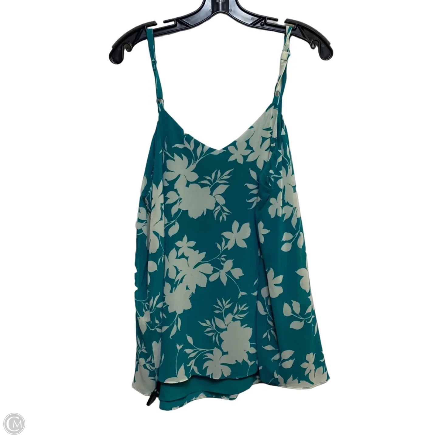 Top Sleeveless By Torrid In Green & White, Size: 1x