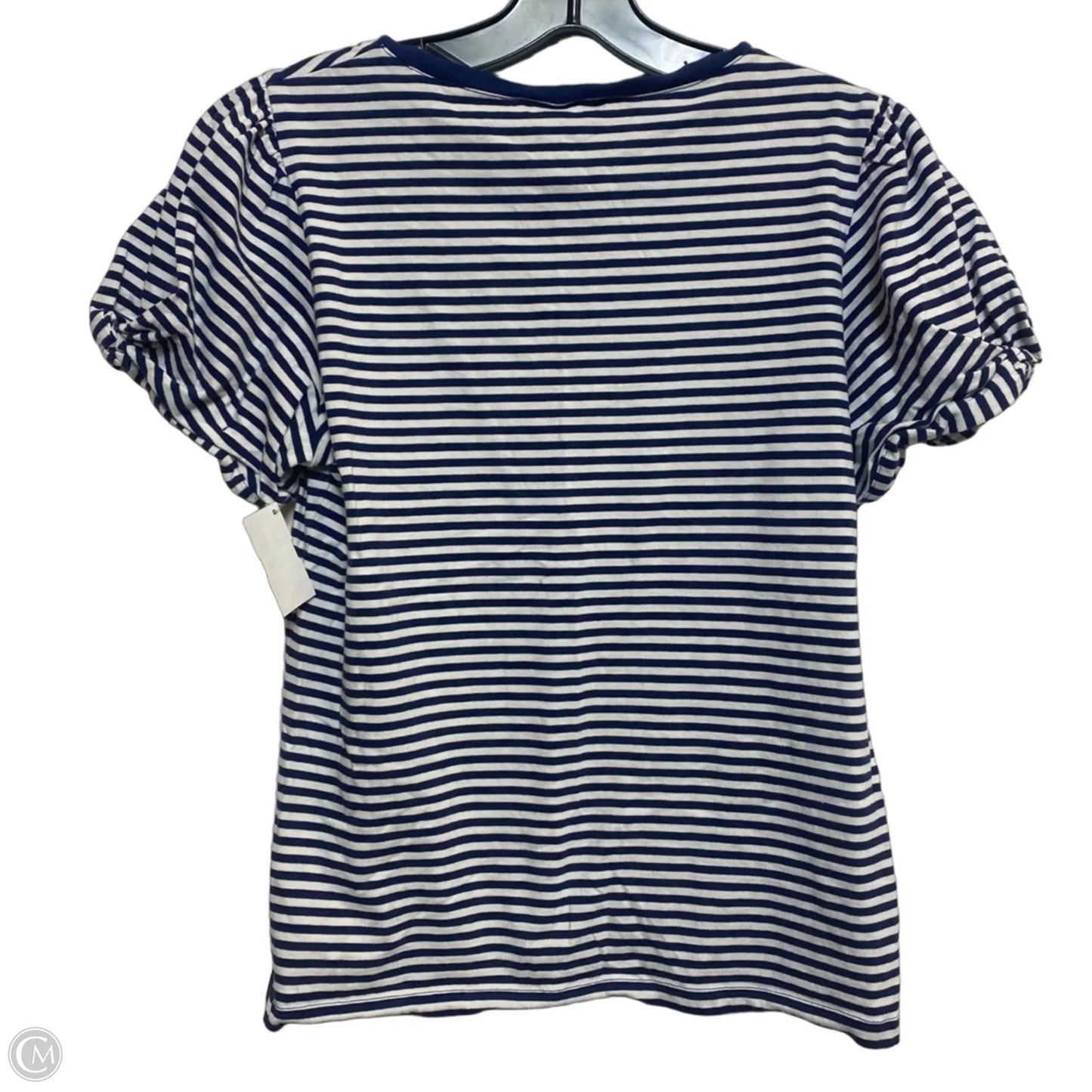 Top Short Sleeve Basic By J. Crew In Blue & White, Size: S