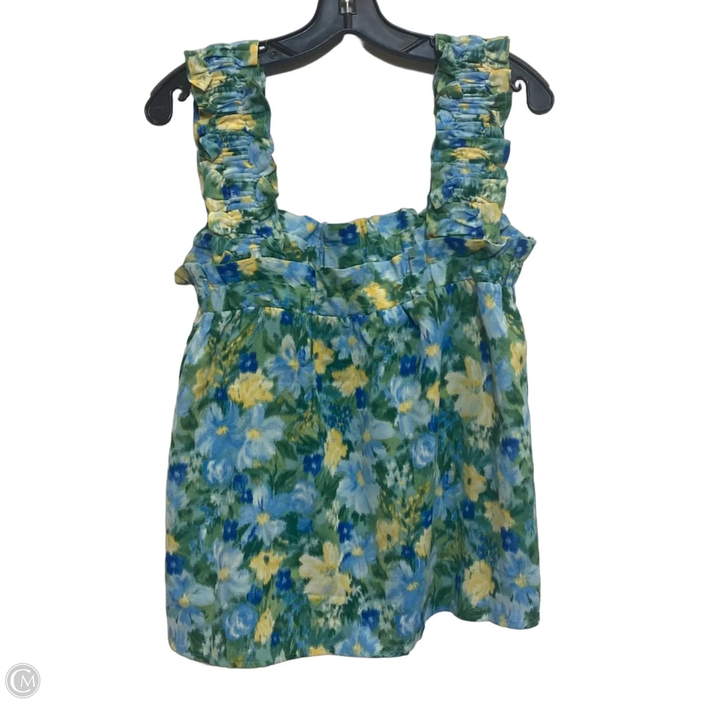 Top Sleeveless By Blu Pepper In Blue & Green, Size: L