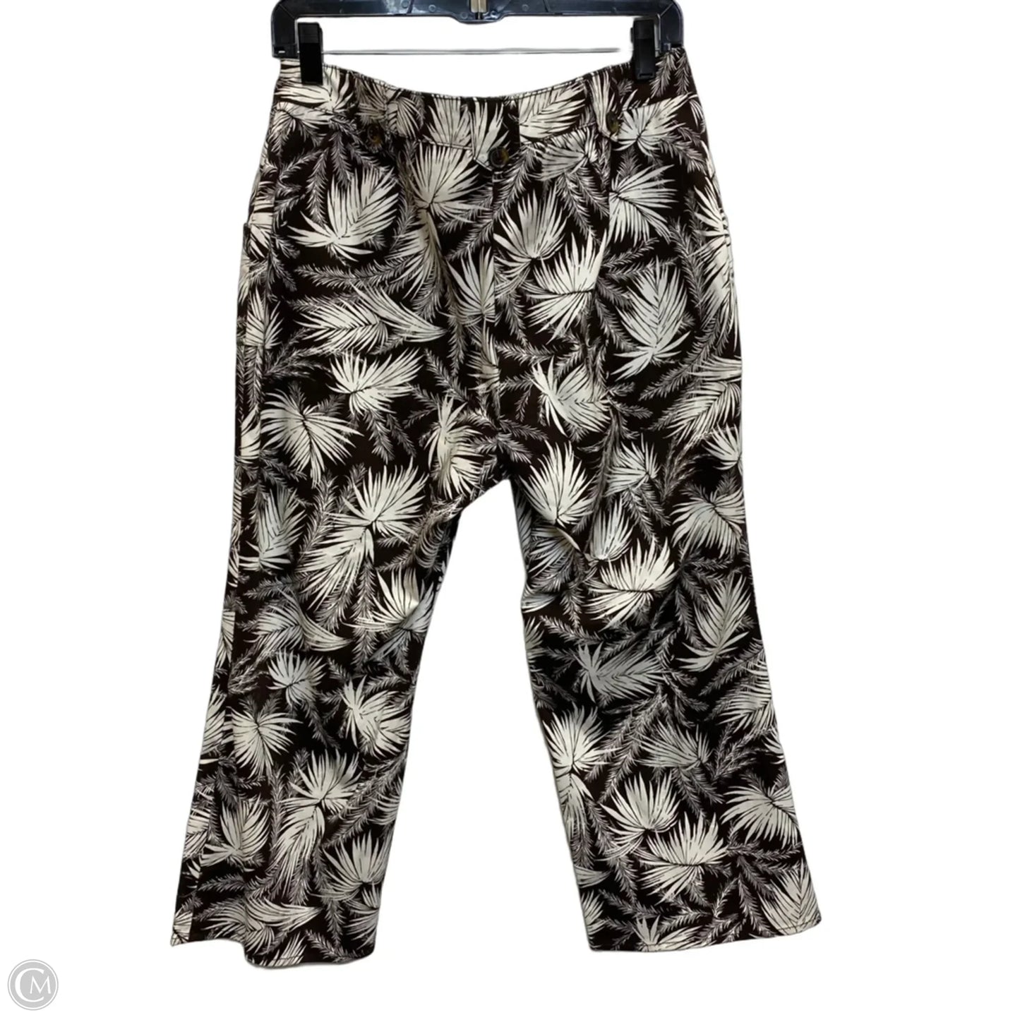 Capris By Michael By Michael Kors In Brown & Cream, Size: 10