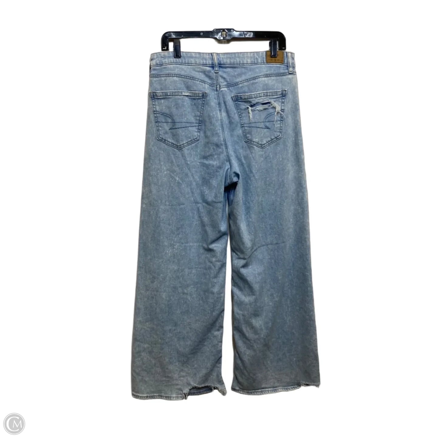 Jeans Wide Leg By American Eagle In Blue Denim, Size: 10
