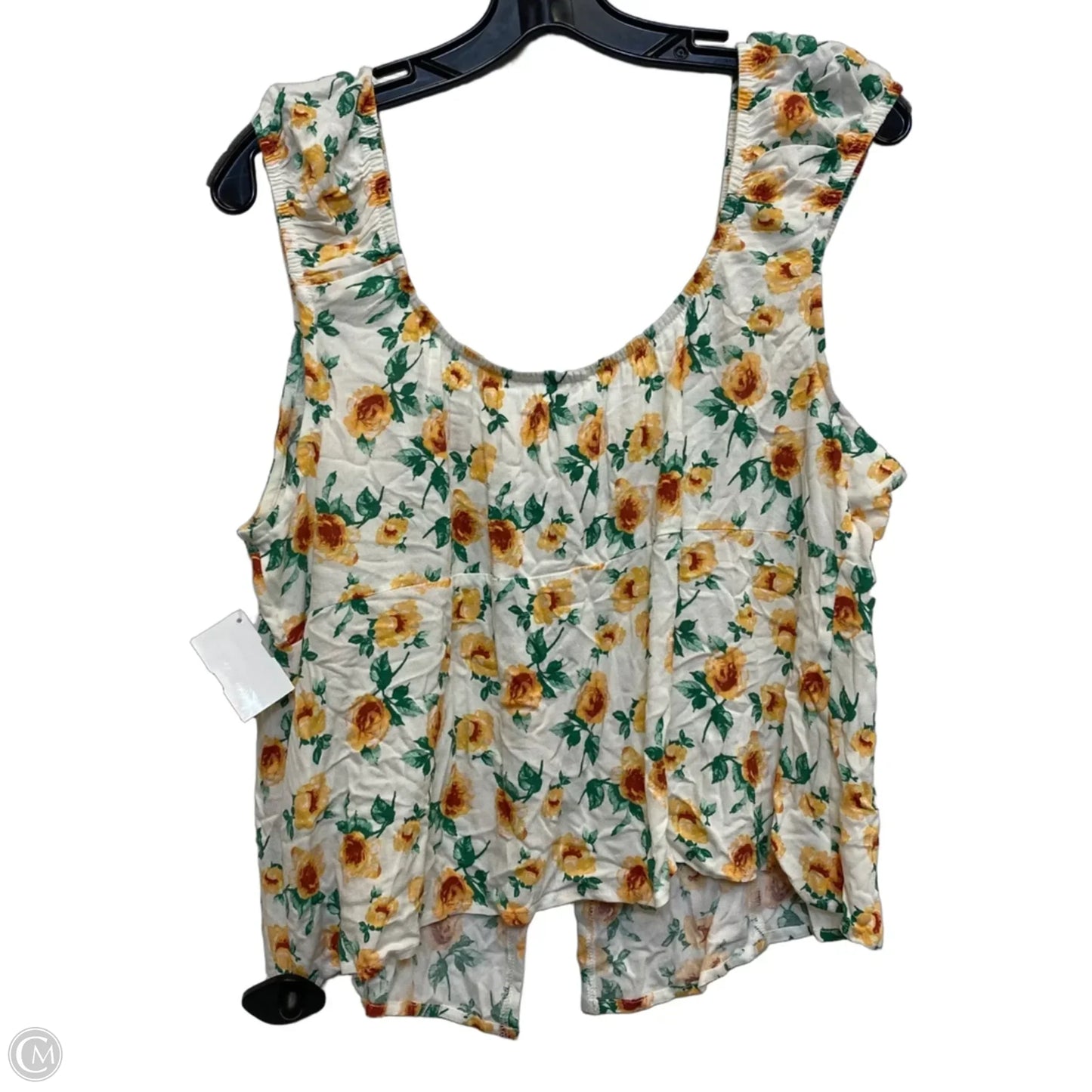 Top Sleeveless By No Boundaries In Cream & Green, Size: Xxl