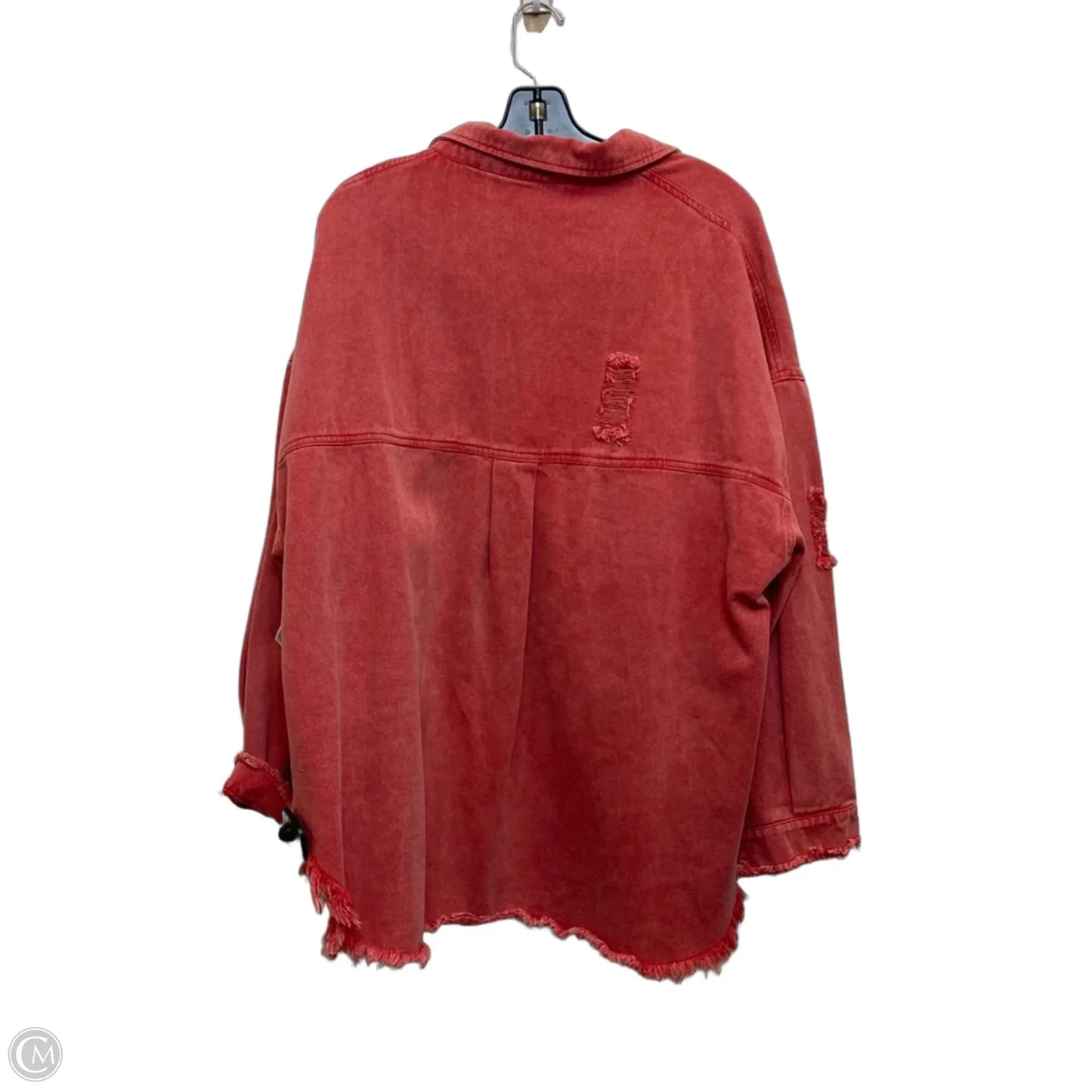Jacket Denim By Cmf In Red Denim, Size: L