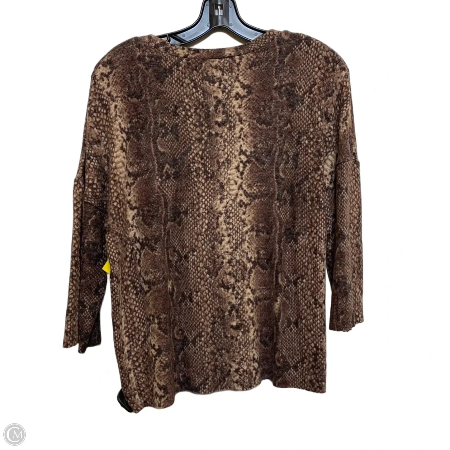 Top 3/4 Sleeve By Zara In Animal Print, Size: S
