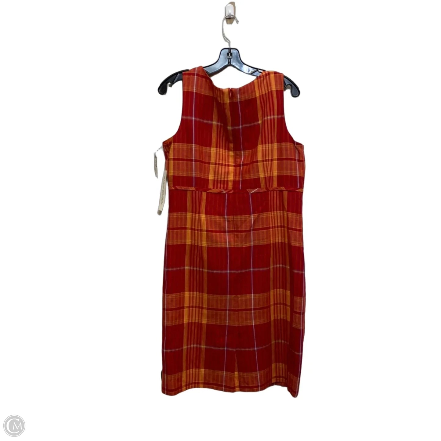 Dress Casual Short By Maggy London In Orange & Yellow, Size: L