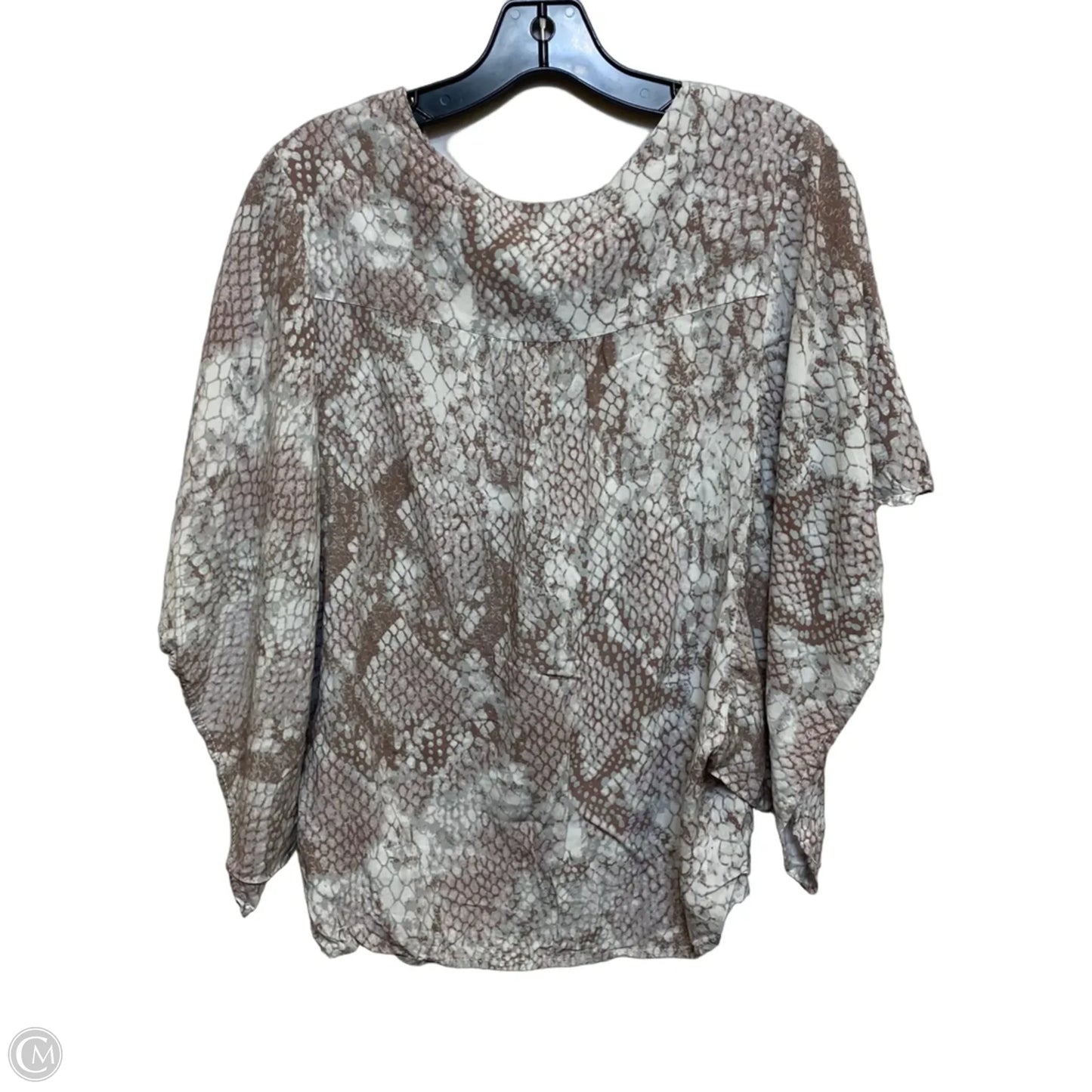 Top Short Sleeve By Olivaceous In Brown & Cream, Size: M