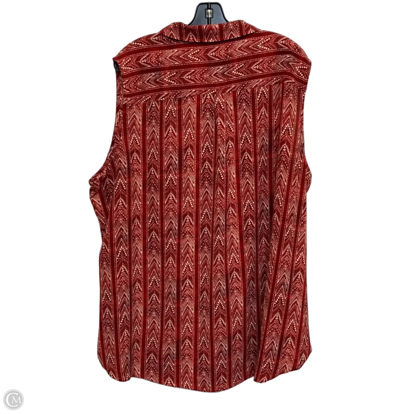 Top Sleeveless By Cato In Red, Size: 4x