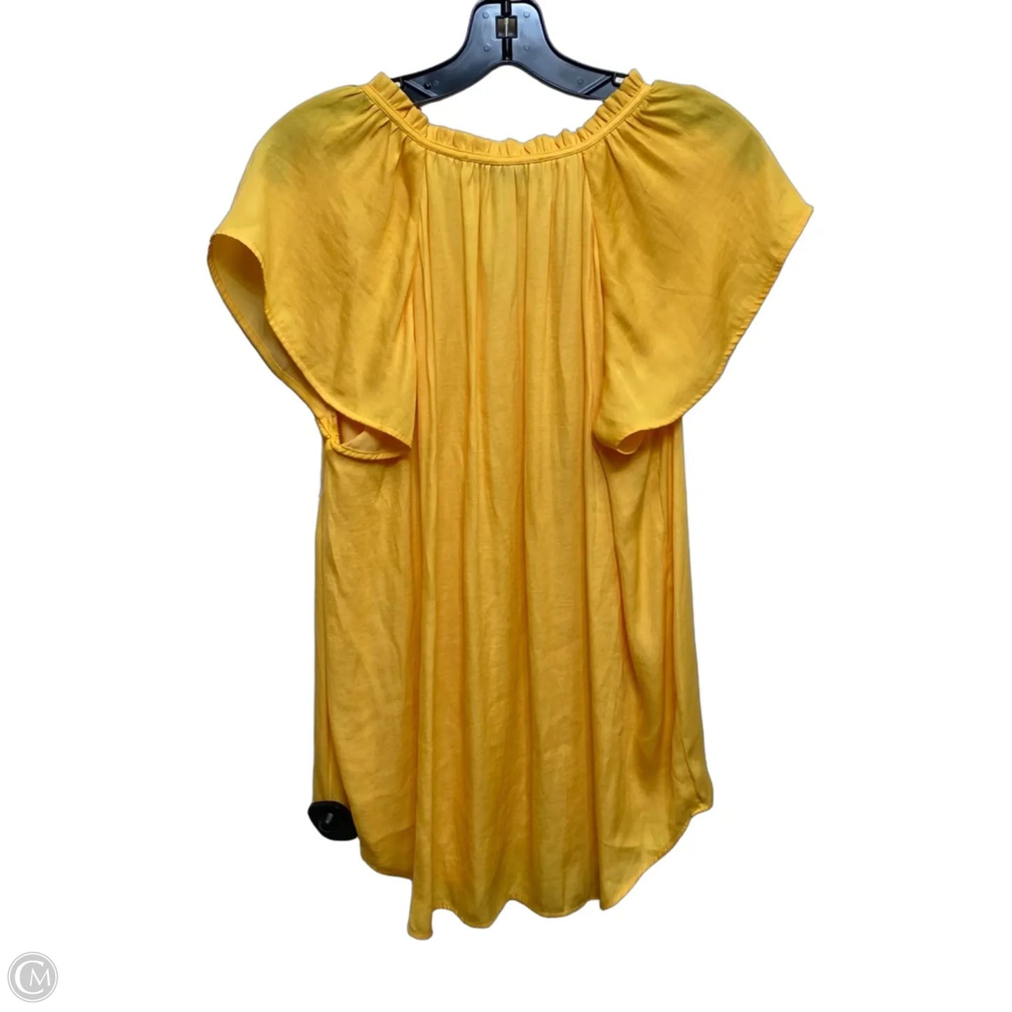Top Short Sleeve By Loft In Yellow, Size: L