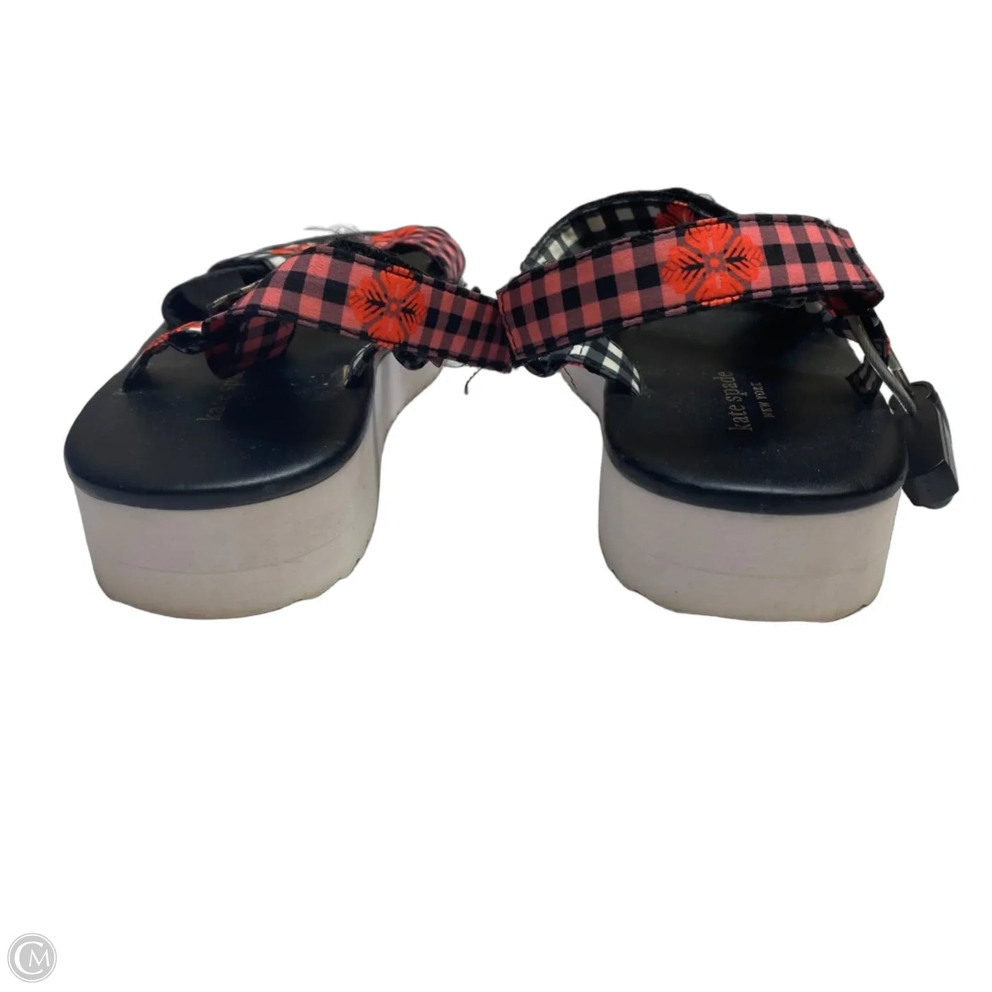 Sandals Designer By Kate Spade In Black & Pink, Size: 7