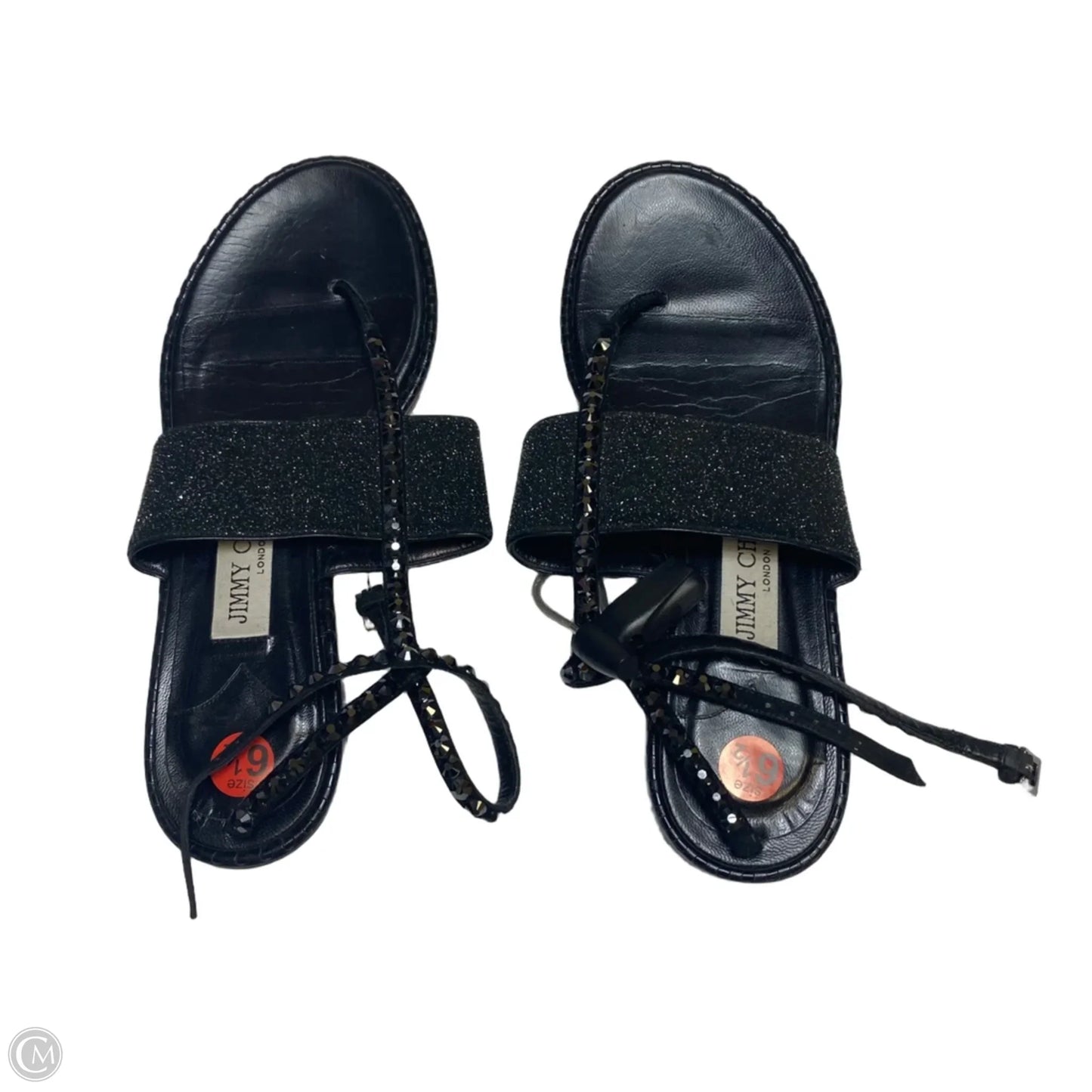 Sandals Luxury Designer By Jimmy Choo In Black, Size: 6.5
