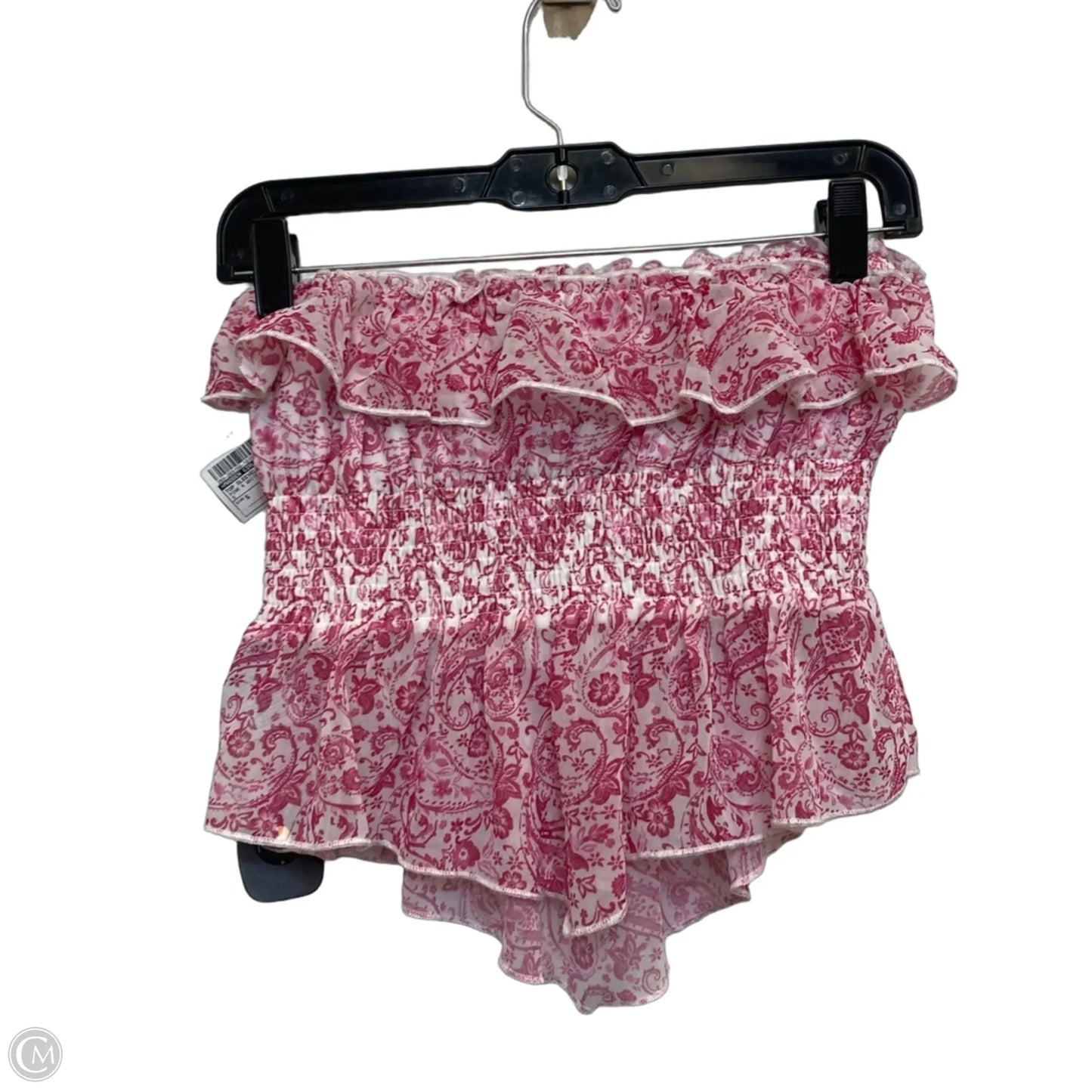 Top Sleeveless By Madden Girl In Pink & White, Size: S