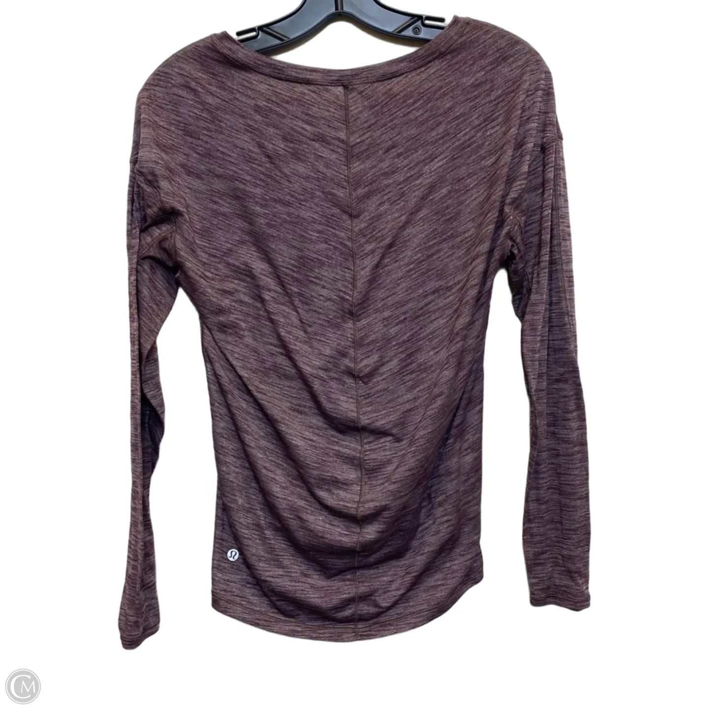 Athletic Top Long Sleeve Crewneck Designer By Lululemon In Purple, Size: S
