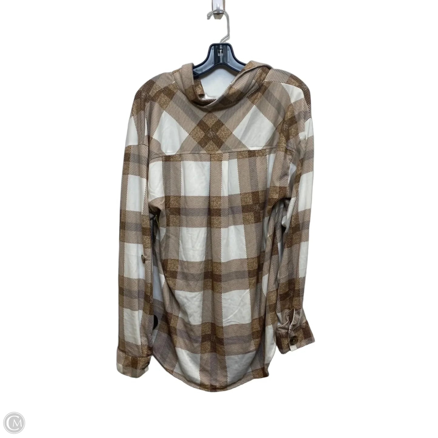 Top Long Sleeve By Eden & Olivia In Brown & Cream, Size: Xl