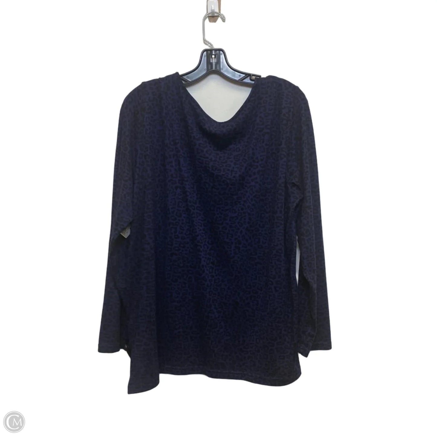 Top Long Sleeve By Mario Serrani In Black & Purple, Size: Xl