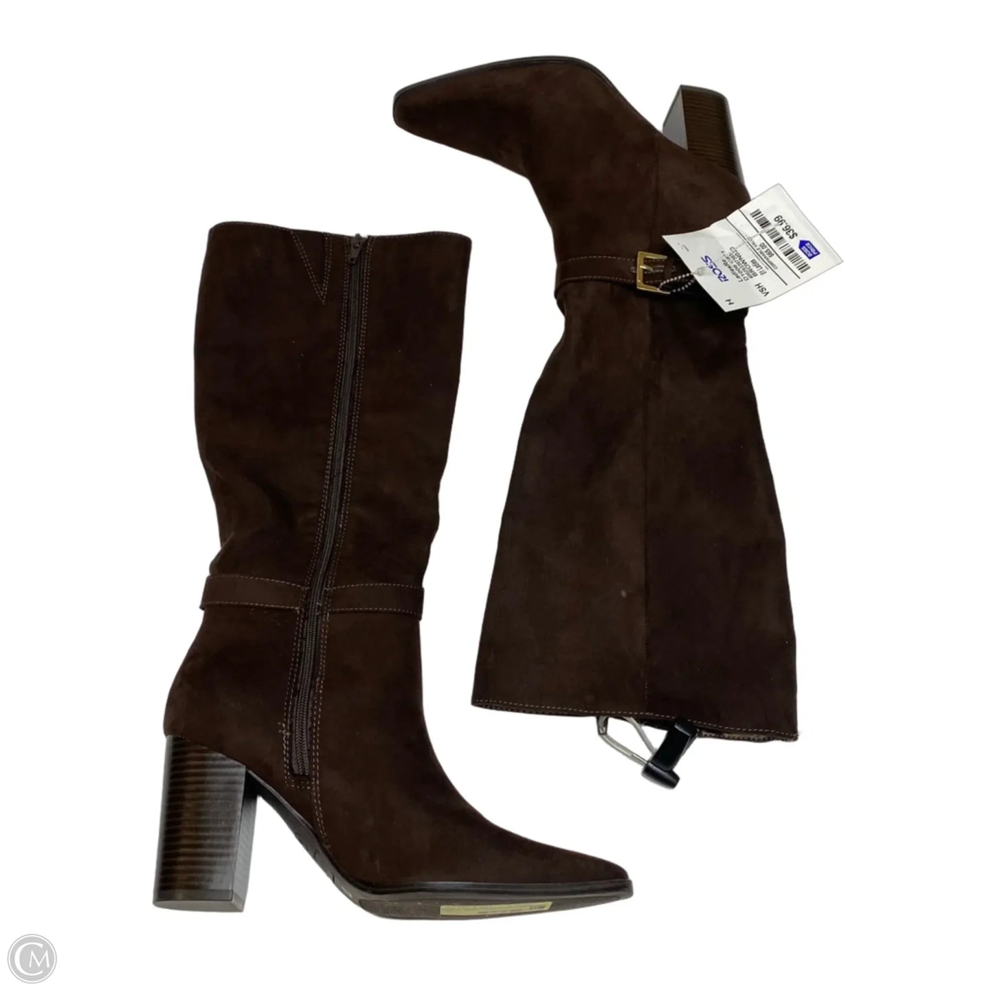 Boots Knee Heels By Unisa In Brown, Size: 8