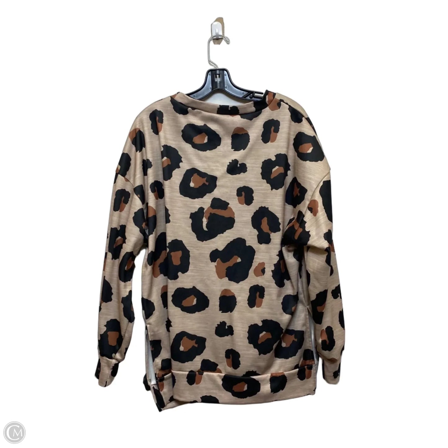 Sweatshirt Crewneck By Emery Rose In Animal Print, Size: 1x