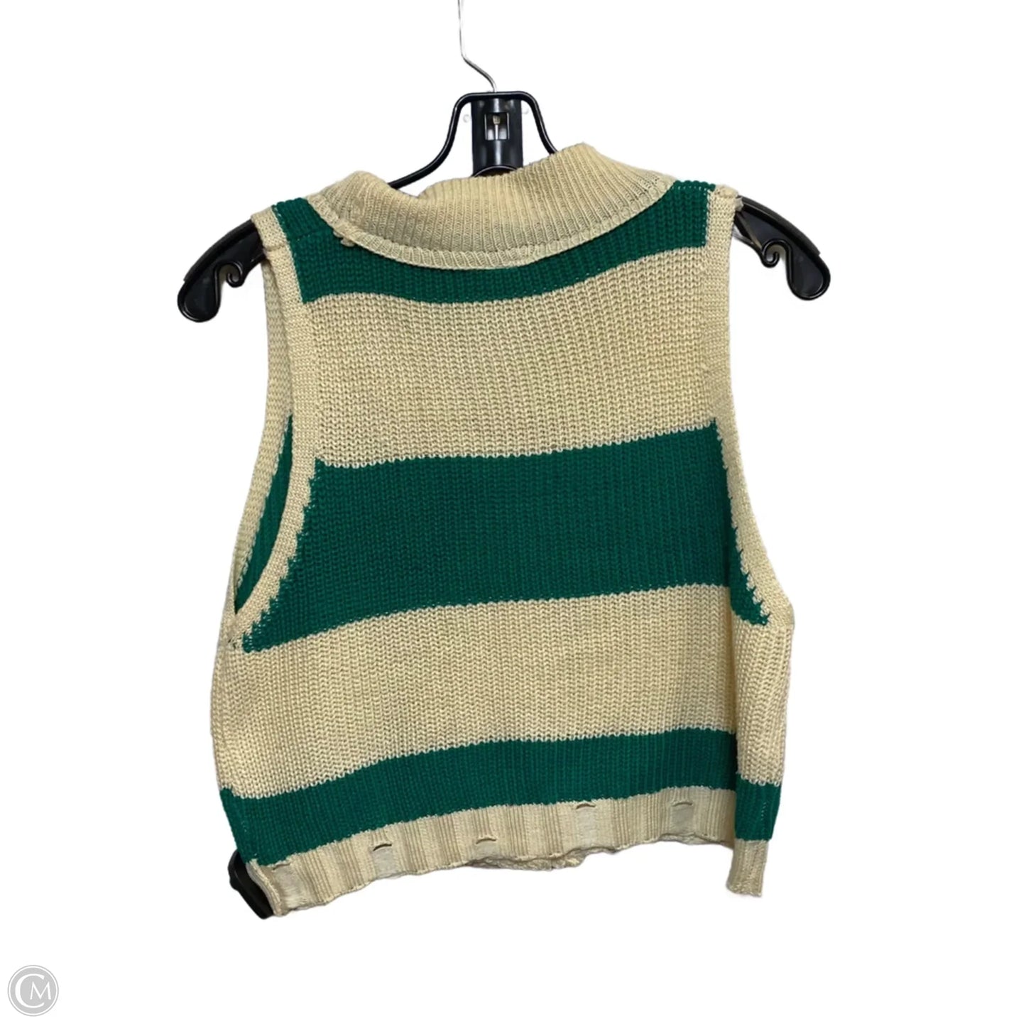 Vest Sweater By Shein In Cream & Green, Size: M