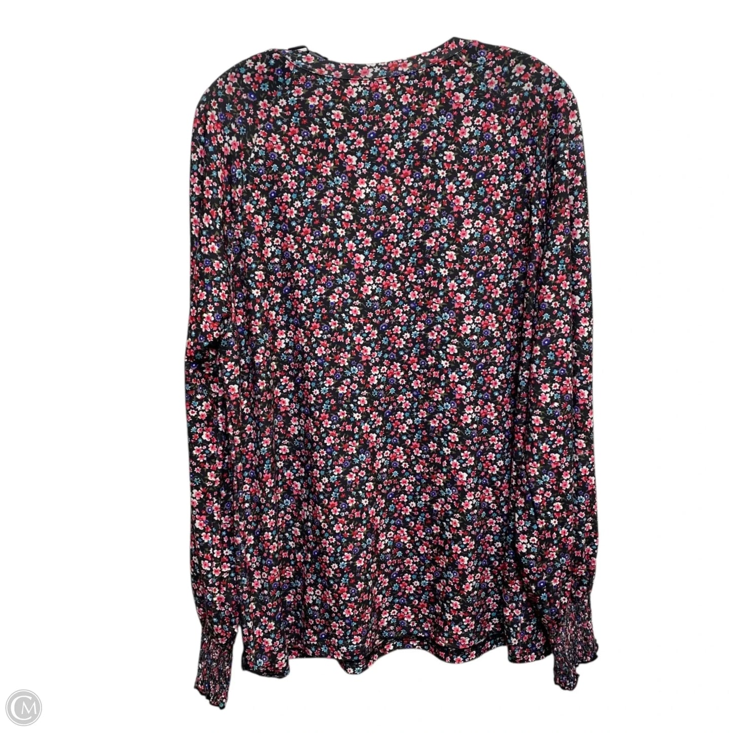 Top Long Sleeve By Anrabess In Black & Purple, Size: Xl