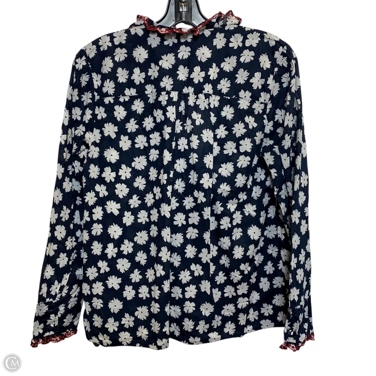 Top Long Sleeve By J. Crew In Blue & Red, Size: S