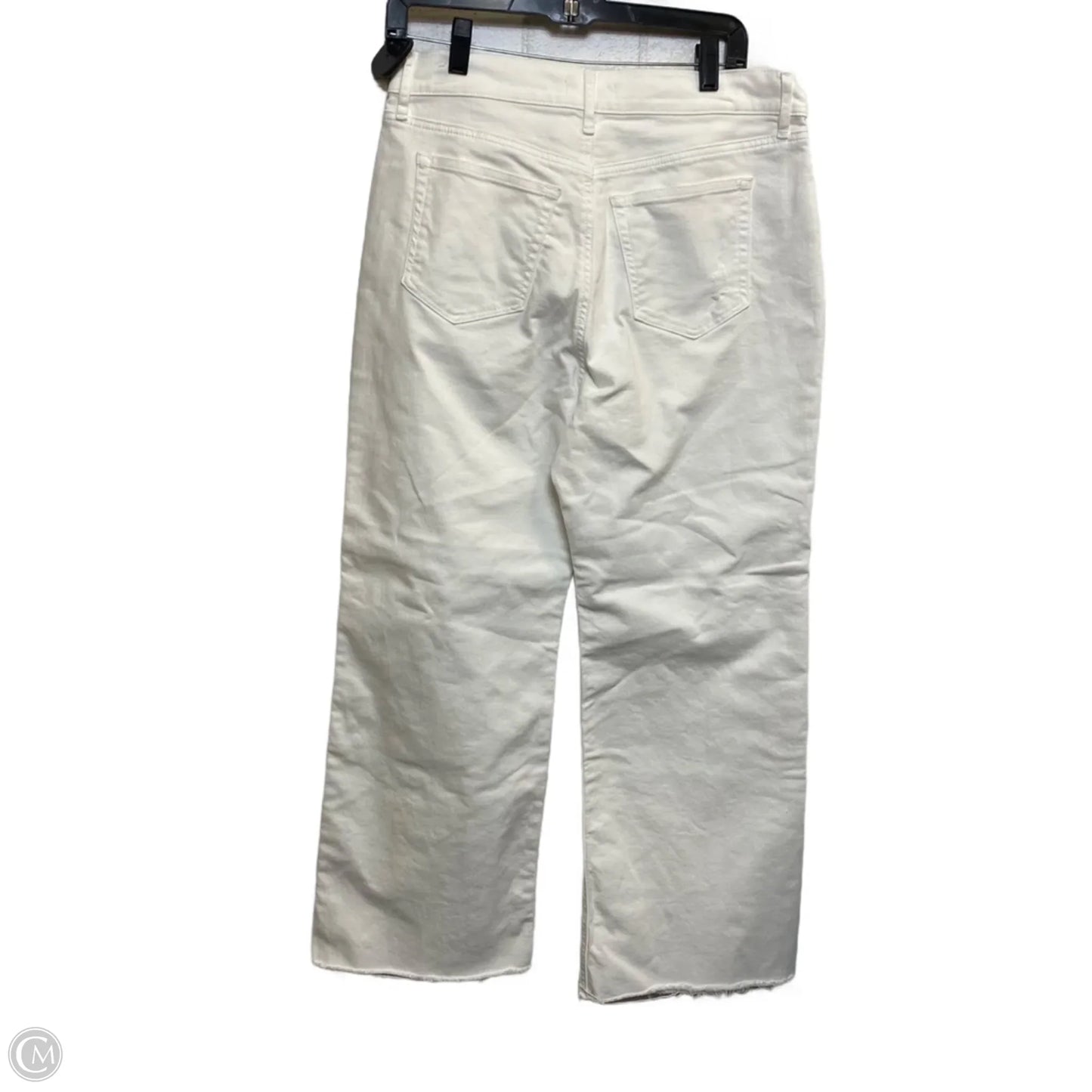 Jeans Cropped By Loft In White Denim, Size: 12