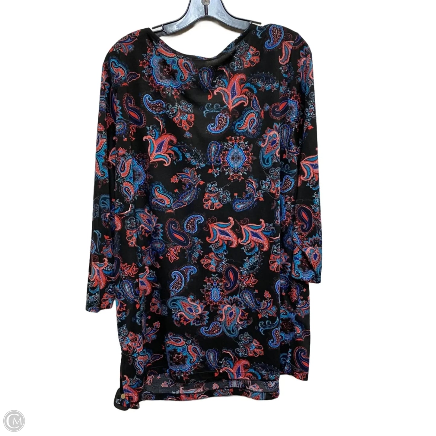 Top Long Sleeve By Kim Rogers In Black & Red, Size: 3x